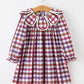 Fall Plaid Petals Collar Girls Dress