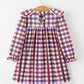 Fall Plaid Petals Collar Girls Dress