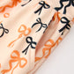 Halloween Bow Print Girls Twirl Dress Long Sleeve with Pockets