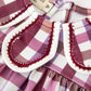 Fall Plaid Petals Collar Girls Bloomer Set