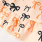 Halloween Bow Print Girls Twirl Dress Long Sleeve with Pockets
