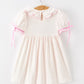 Christmas Smocked Girls Dress Embroidered Holiday Ruffle Collar