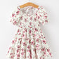 Floral Ruffle Girls Dress Puff Sleeve Party Dress