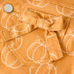 Fall Girls Pumpkin Print Bow Denim Jacket