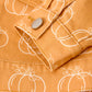 Fall Girls Pumpkin Print Bow Denim Jacket