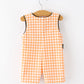 Boys Halloween Dog Pumpkin Jonjon Plaid Trim Outfit