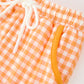 Boys Halloween Dog Pumpkin Outfit Set Plaid Pants