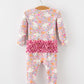 Halloween Ghost Baby Zip Romper Ruffle Trim