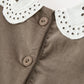 Fall Girls Pumpkin Smocked Eyelet Collar Corduroy Dress