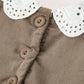 Fall Baby Girls Pumpkin Smocked Eyelet Collar Romper