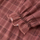 Girls Brown Plaid Lace-Trim Peter Pan Collar Dress