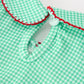 Christmas Girls Green Plaid Smocked Bow Bubble Romper