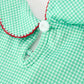 Christmas Girls Green Plaid Smocked Bow Peter Pan Collar Dress