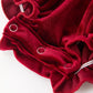 Christmas Burgundy Velvet Baby Girl Smocked Pearl Romper