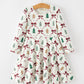 Christmas Bow and Gingerbread Print Girls Twirl Dress