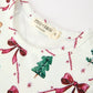 Christmas Bow and Gingerbread Print Girls Twirl Dress
