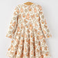 Christmas Gingerbread Cookie Girls Long Sleeve Twirl Dress