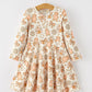 Christmas Gingerbread Cookie Girls Long Sleeve Twirl Dress