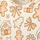 Christmas Gingerbread Cookie Girls Long Sleeve Twirl Dress