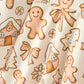 Christmas Gingerbread Cookie Girls Long Sleeve Twirl Dress