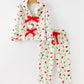 Christmas Lights Print Bow Tie Pajamas Set