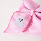 Halloween Girls Pink Ghost Embroidered 6.25" Hair Bow