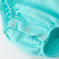 FALL Girls Aqua Smocked Floral Bow Bubble Romper