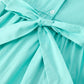 FALL Girls Aqua Floral Embroidered Smocked Dress