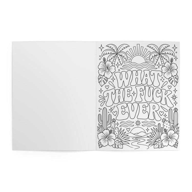 Adults Only Swear Word Coloring Book — Funny Adult Coloring Pages, Vacation Tropical Retro Design