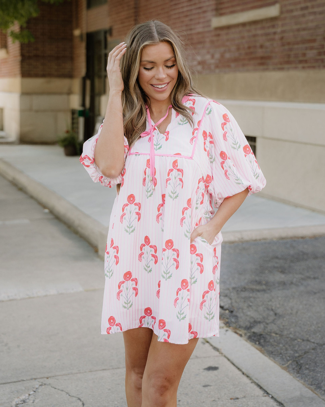Catherine Puff-Sleeve Floral Mini Dress