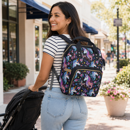 Magical Unicorn Diaper Backpack | Pastel Baby Bag