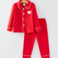 Christmas Red Boys Santa Claus Embroidered Pajamas