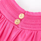 Girls Bow Smocking Embroidery Hot Pink Romper