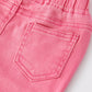 Girls Pink Bow Flared Elastic Denim Pants