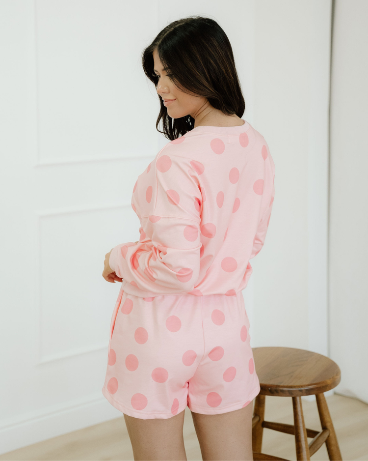 Kaylee Polka-Dot Drawstring Short Set