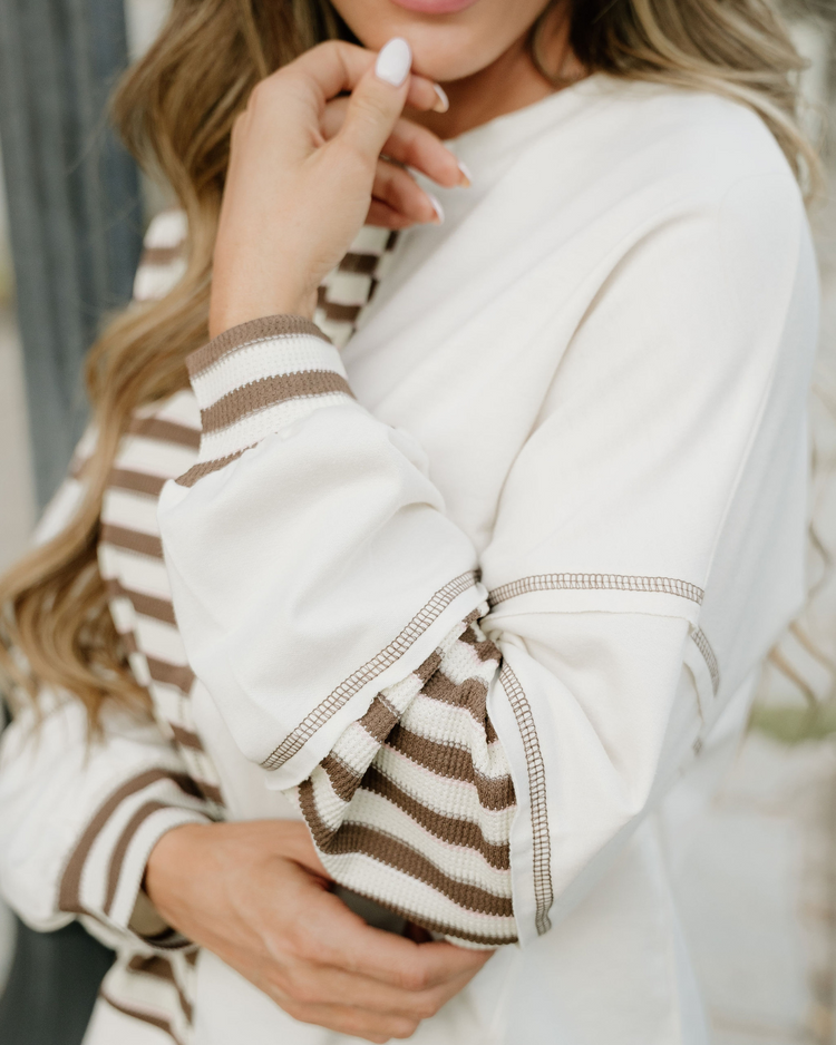 Bennie Colorblock Stripe Henley Pullover