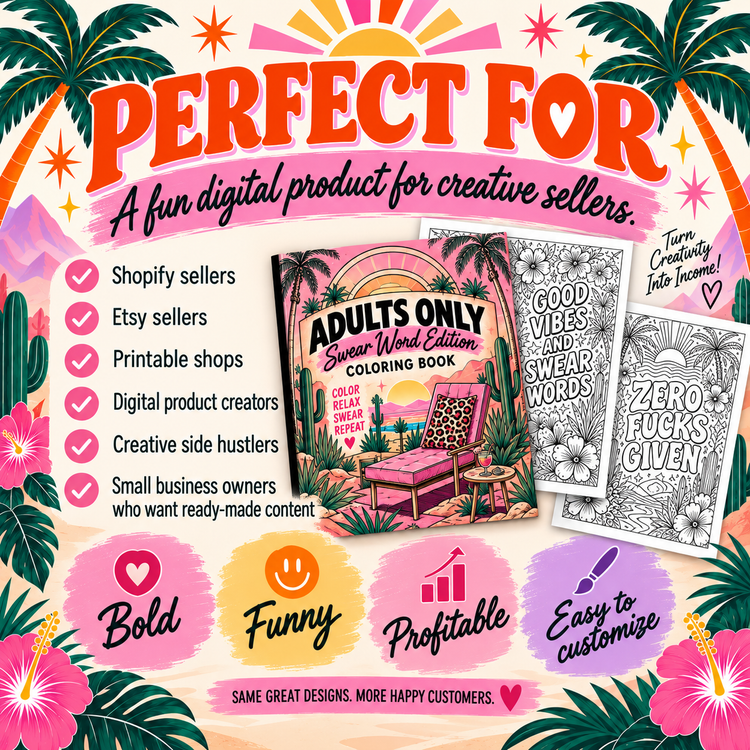 Swear Word Coloring Book PLR Canva Bundle