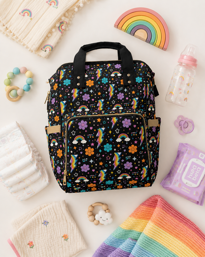 Rainbow Lightning Diaper Backpack | Mayhem Society Baby Bag