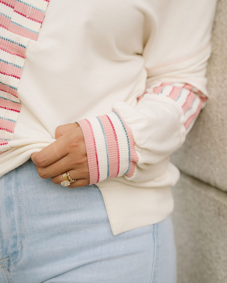 Bennie Colorblock Stripe Henley Pullover