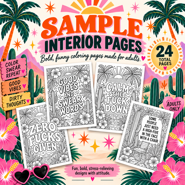 Swear Word Coloring Book PLR Canva Bundle