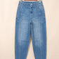 Fallon Medium-Wash Cuffed Barrel Jeans