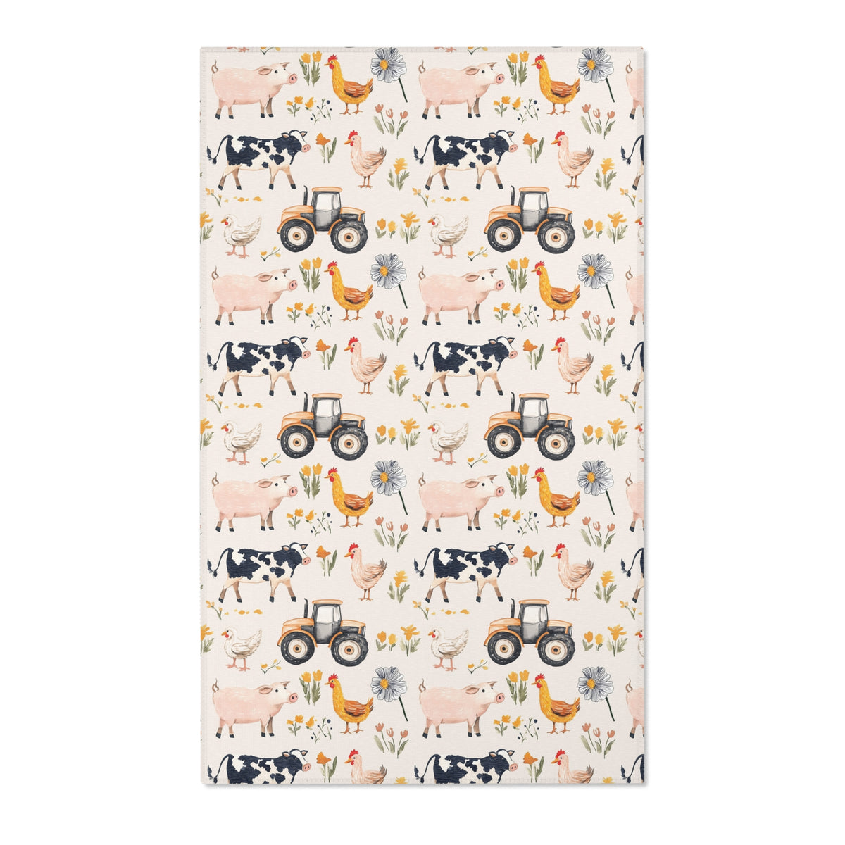 Farm Animal Area Rug | Kids Room, Nursery & Playroom Rustic Decor
