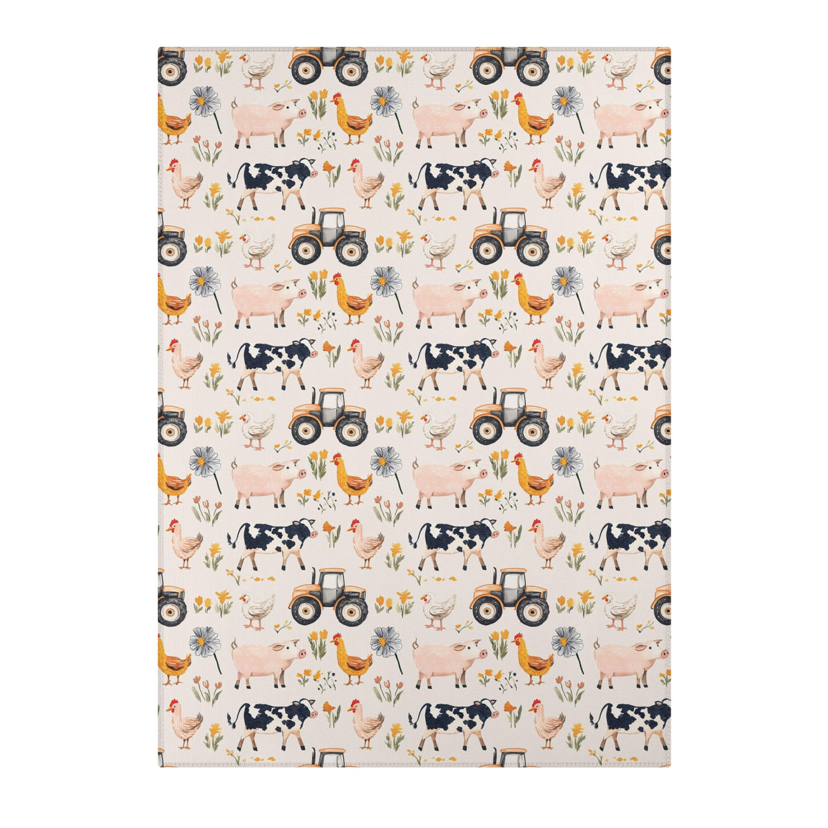 Farm Animal Area Rug | Kids Room, Nursery & Playroom Rustic Decor