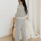 Talia Ruffle Trim Drop Shoulder Top Drawstring Loose Pant Set
