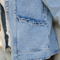 Solana Scallop Trim Collar Mineral Washed Denim Jacket