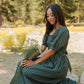 Daisy Plaid Shirred Ruffle-Hem Dress