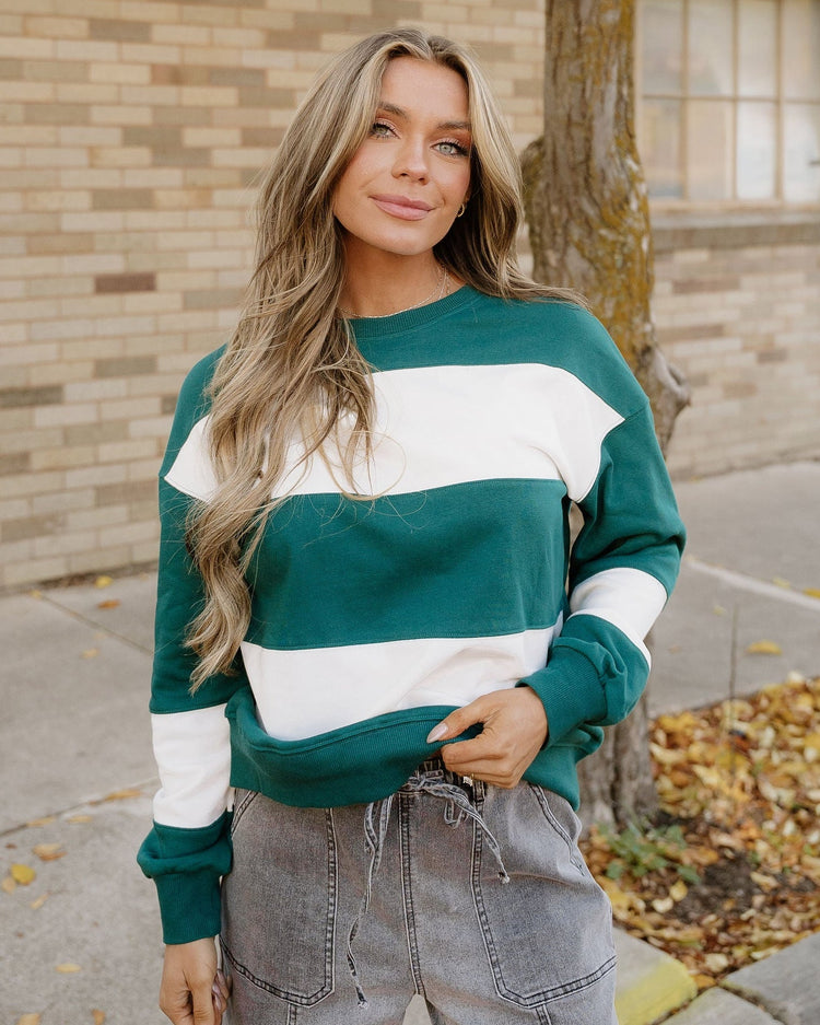 Mia Drop-Shoulder Baggy Sweatshirt | Evergreen