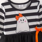 Fall Halloween Ghost Baby Girls Tutu Skirt Long Sleeve Stripe Dress