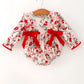 Fall Floral Baby Girl Romper Ruffle Bow Long Sleeve