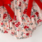 Fall Floral Baby Girl Romper Ruffle Bow Long Sleeve